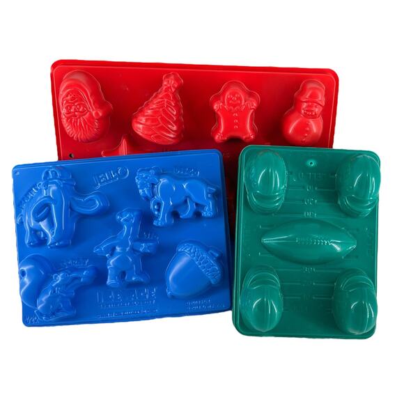 Jello Jiggler Molds 2-Holiday 1-Ice Age 5-Football Fun Shapes Kids Sensory Play - Picture 2 of 15